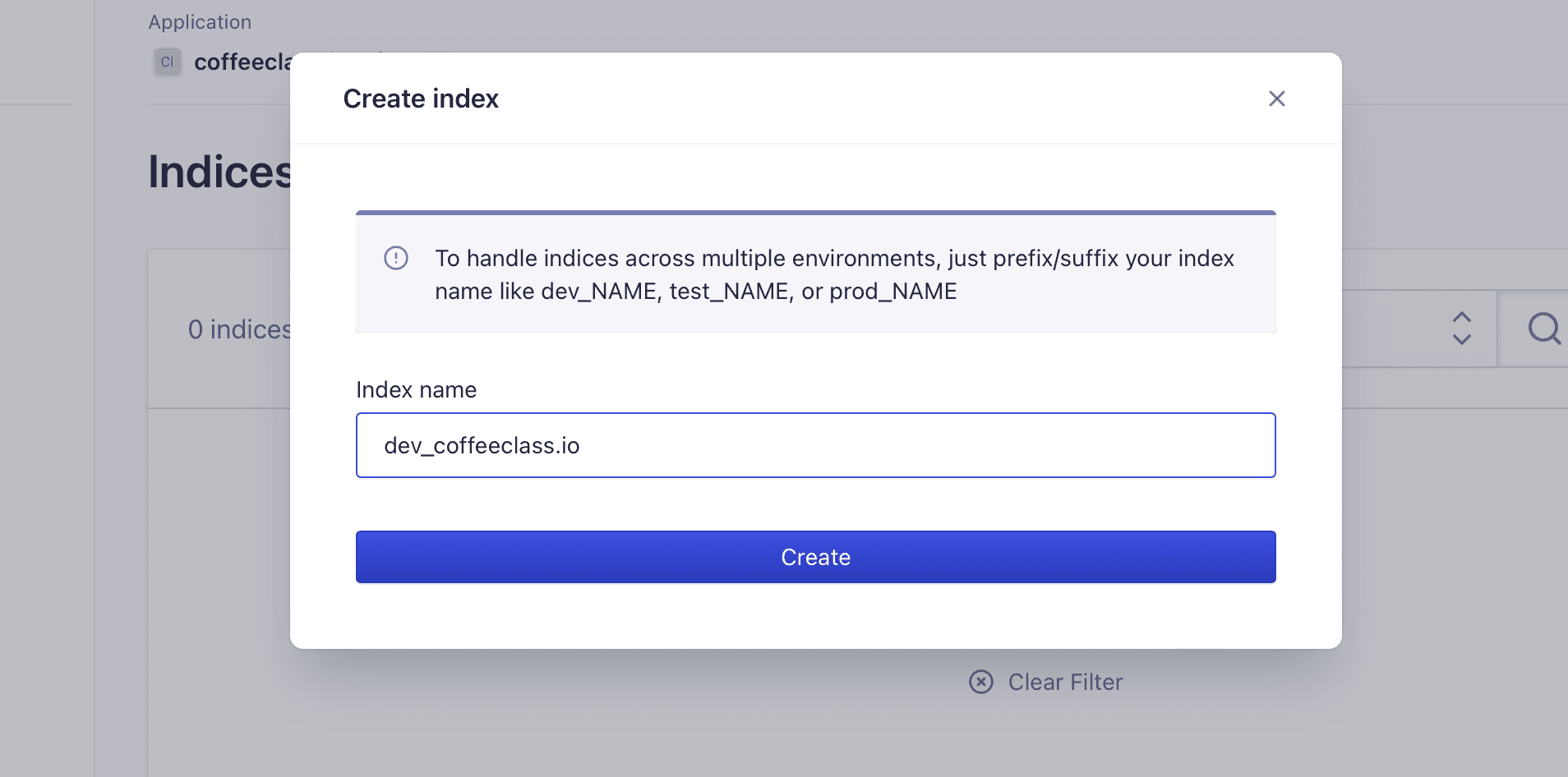 Create a new Index